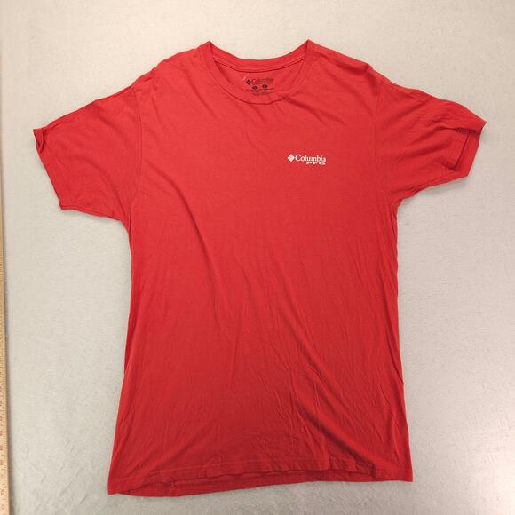 Columbia Short Sleeve Crew Neck Graphic T Shirt Mens Size Large L Red - Picture 4 of 9